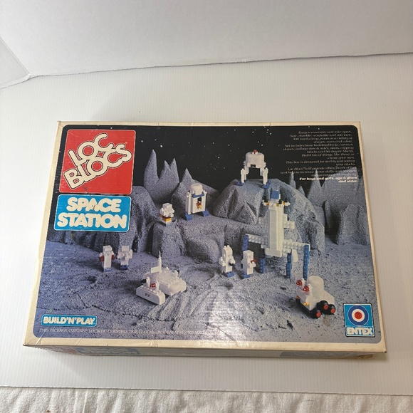 1981 Entex Loc Blocs Space Station Set No.1079 Instructions,Stickers, 408 Pieces - Picture 1 of 9
